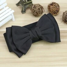 1pc Women's Bowknot Elastic Waist Belt For Casual Dress Valentine's Day Valentines Fall, Autumn, Halloween - Black - View 2