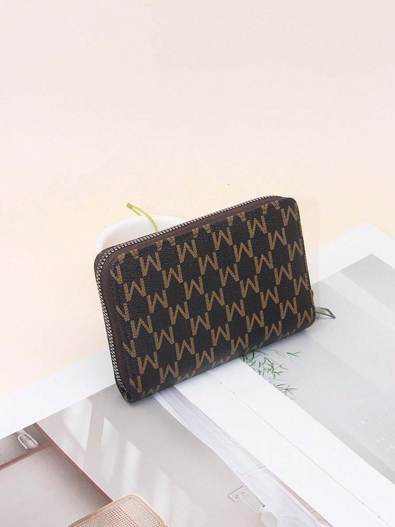 Fashionable Letter Print PullRing Large Capacity Card Holder Wallet