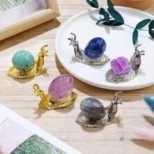 1pc Natural  Snail Gemstone Amethyst Healing Reiki Crystal Home Desk Delicate Ornament Decor Gifts - Snails - View 7