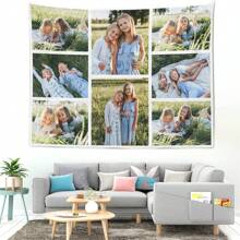1pc Custom Tapestry Upload Images Personalized, Customized Backdrop Banner Print Any Of Your Design Photo/Text/Logo Wall Hanging Art Decor For Wedding, Family, Festival,Birthday Gifts, Wall Art, Custom Flags, Home Decor, Room Decor, Flags For Room, Tapestry - White - View 2
