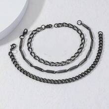 Bộ 3 Vòng tay nút tre bằng thép không gỉ, thích hợp cho trang phục hàng ngày của nam giới - Nút tre - Xem 6