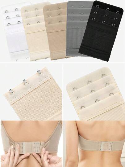 10/3pcs Bra Strap Extenders, Elastic Elastic Three-Row Two-Button & Three-Row Three-Button Underwear Extension Buckle, Underwear Extension Buckle, Bra Accessories, Bra Back Buckle Elastic Three-Row Two-Button, Comfortable And Adjustable Bra Straps, Textile Diy Accessories, Handmade Accessories