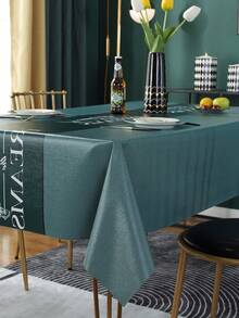 Manteles de vinilo se utilizan para mesas de restaurante, fiestas de bufé y cubiertas de mesa decorativas para camping, manteles rectangulares - Verde Oscuro - Ver 3