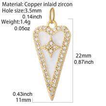 1pc Flower, Evil Eye, Tail, Sun & Moon Motif DIY Pendant, Bohemian Style Golden Heart Shape Charm For Women, Halloween Jewelry Decoration Valentines