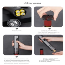 Abrebotellas Eléctrico Automático, Sacacorchos Para Vino Automáticos Para Vino Tinto, Abridor De Botellas Con Batería, Cortador De Papel De Aluminio, Abridor De Bote Para Cocina Y Bar - Dorado - Ver 6
