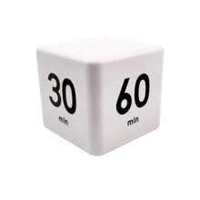 Cube Timer, Time, Kitchen Timer Kids Timer For ADHD Productivity Workout Flip Timer Classroom For StudyTime Countdown Management Settings 15 20 30 60 Minutes-White - 15-20-30-60 phút, trắng - Xem 1