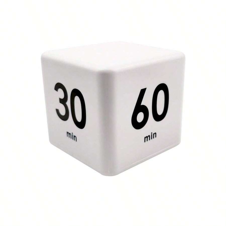 Cube Timer, Time, Kitchen Timer Kids Timer For ADHD Productivity Workout Flip Timer Classroom For StudyTime Countdown Management Settings 15 20 30 60 Minutes-White - 15-20-30-60 phút, trắng - Xem 1