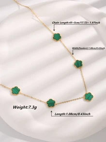 1Pc Fashion Stainless Steel Flower Decor Chain Necklace For Women For Daily Life Valentines,Mom,Mother,Mother's Day,Gift