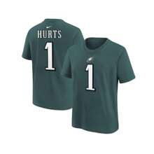 Nike Big Boys And Girls Jalen Hurts Midnight Green Philadelphia Eagles Player Name Number T-Shirt