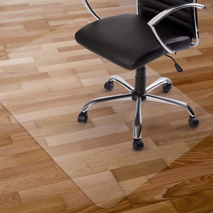 Clear Chair Mat, Hard Floor Use, 48" X 30" Transparent Office Home Floor Protector Mat Chairmats - 黑色 - 查看 1