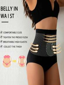女士高腰塑身紧身裤。保暖压缩紧身裤。适合日常穿着、户外跑步、瑜伽、健身和塑身。采用防卷腰带，贴身提臀设计。塑身短裤。健身配件，适用于腹部瘦身束腹带、腹部瘦身束腹带 - 彩色 - 查看 2