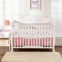 Sweet Baba 3 Piece Blossom Pink Watercolor Floral Crib Bedding Set For Baby Girls With Quilt/Crib Sheet/Crib Skirt - Pink - View 7