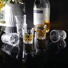 1.75oz/50ml Liquor Glass Shot Glass, Small Capacity Vodka Glass, Dishwasher Friendly, High Quality Glass, Shatter Resistant, Crystal Clear Glass Chinese Style Drinkware, Mini Shot Glass Suitable For Whiskey, Tequila, Vodka, Great For Party, Bar, Club - White - View 7