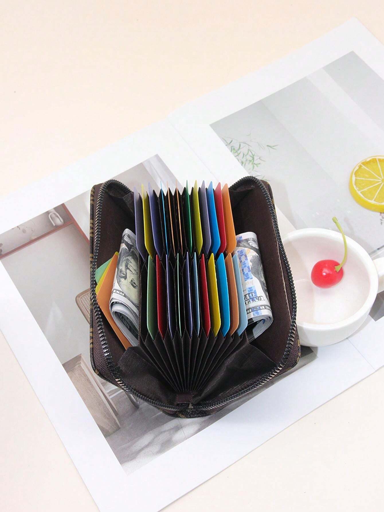 Fashionable Letter Print PullRing Large Capacity Card Holder Wallet