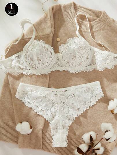 Conjunto de lencería sexy con adorno de encaje para mujeres para ir de fiesta