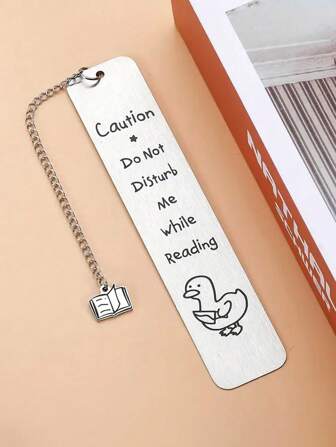 1pc Funny Duck Full Metal Bookmark, Suitable For Birthday Holiday Gifts For Friends, Classmates, Loved Ones, Book Lovers, And Students, Stainless Steel Bookmarks Back To School