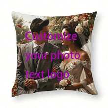 1 pièce Taie d'oreiller à motif de collage photo personnalisé, cadeaux commémoratifs pour la fête des mères, la fête des pères, l'action de grâce, la fête des enseignants. Housse de coussin imprimée sur un côté, idéal pour offrir à la famille, aux amis ou à soi-même.