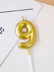 1 pieza Vela con número de cumpleaños dorada y plateada, Vela con número decorativa para pastel de cumpleaños, Artículo decorativo para pastel, repostería y fiesta, Regreso a clases, Día de San Valentín
