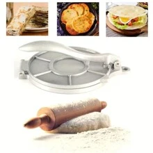 1 Máy Làm Bánh Tortilla Bằng Nhôm, Máy Ép Bánh Bắp, Máy Làm Bánh Tortilla, Máy Làm Bánh Roti, Máy Làm Quesadilla, Máy Làm Taco - Bạc - Xem 6