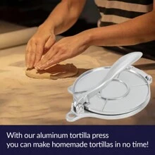 1 Máy Làm Bánh Tortilla Bằng Nhôm, Máy Ép Bánh Bắp, Máy Làm Bánh Tortilla, Máy Làm Bánh Roti, Máy Làm Quesadilla, Máy Làm Taco - Bạc - Xem 4