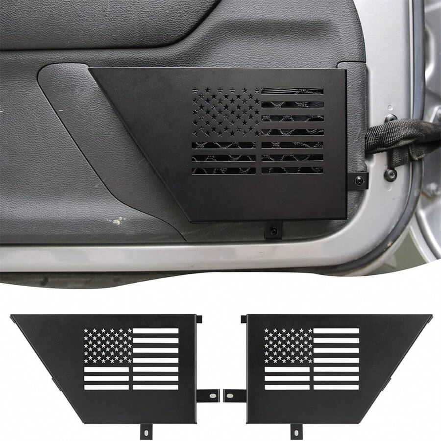 2 Pieces Suitable For  JK Front Door Storage Box Door Metal Storage Box 2/4 Door Car Interior Modification Accessories - Black - View 1