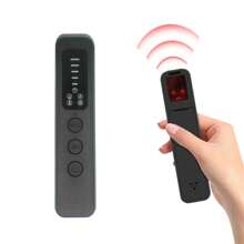 Máy dò camera ẩn mới, Máy dò theo dõi GPS, Tìm kiếm thiết bị nghe lén không dây trong ô tô, phòng tắm, văn phòng và khách sạn, Báo rung ... Chỉ có chức năng cảm biến hồng ngoại, không có chức năng truyền tín hiệu không dây Thời gian làm việc 25 giờ. - màu đen - Xem 10