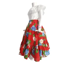 Disfraz Adelita Vestido Patrio Niña Rojo Traje Mexicano Fiestas Patrias Septiembre Niña - Rojo - Ver 4