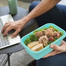 Collapsible Food Storage Containers With Lids, 800ml Silicone Bento Lunch Box, Tupperware Sets For Kitchen Office Christmas Gift - Multicolor - View 4