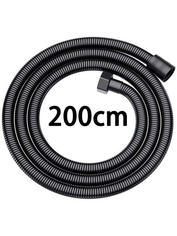 1 Stück 2m/1,5m schwarzer verstärkter Duschschlauch aus Edelstahl, 304 Duschrohr, Duschkopf Verbinder für Warmwasserbereiter Auslass, Badezimmer Accessoire Set