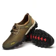 Men's Lightweight Mesh Sports Shoes, Casual Non-Slip Rubber Sole Sneakers For Outdoor Hiking Camping Running Athletic Sports - 卡其色 - 查看 3