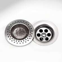 多功能水槽过滤器水槽防堵网浴室排水过滤器防堵塞不锈钢地漏盖。 - 銀色 - 查看 9