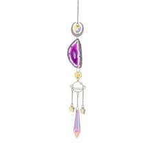 1pc Indoor Window Hanging Sun Catcher, Crystal Light Catcher With Prism & Agate Slice For Home, Garden, Wedding Decor - Multicolor - View 10