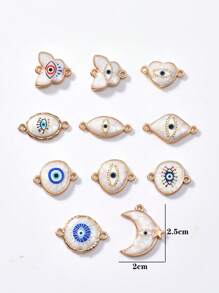 2/15/20/30/50 piezas Colgante al azar de corazón/mariposa/luna/ojo malvado de colores múltiples, apto para hacer joyas DIY de collares, pulseras, pendientes, llaveros, cadenas de teléfono, regalo de pareja