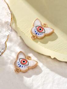 2/15/20/30/50 piezas Colgante al azar de corazón/mariposa/luna/ojo malvado de colores múltiples, apto para hacer joyas DIY de collares, pulseras, pendientes, llaveros, cadenas de teléfono, regalo de pareja