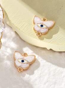 2/15/20/30/50 piezas Colgante al azar de corazón/mariposa/luna/ojo malvado de colores múltiples, apto para hacer joyas DIY de collares, pulseras, pendientes, llaveros, cadenas de teléfono, regalo de pareja