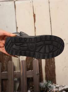 New Oversized Women's Cross-Border Winter Snow Boots, Thick Warm Waterproof Non-Slip Couples High-Top Ski Boots, Winter Chunky Sole Platform Fluffy Lined Outdoor Casual Boots - Black - View 7