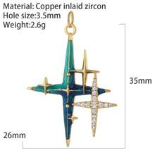 1pc Flower, Evil Eye, Tail, Sun & Moon Motif DIY Pendant, Bohemian Style Golden Heart Shape Charm For Women, Halloween Jewelry Decoration Valentines