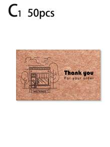 10/30/50pcs Thank You Cards, Small Business Fans Various Styles Thank You Cards, Shopping Kraft Thank You Greeting Cards Suitable For Christmas, Wedding/Bridal Shower, Holiday Party And Other Decorations Retail Store Owner Merchandise Customer Cards 2.1x3.5 Inch,Christmas