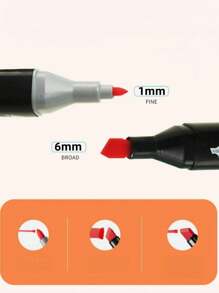 48色马克笔双头黑杆Touch Marker套装油性手绘设计学生水彩笔动漫返校季 - 多色 - 查看 7