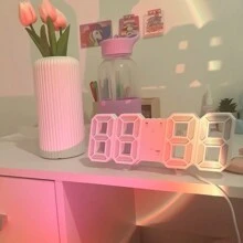 Đồng hồ để bàn 1 chiếc có màn hình kỹ thuật số phát sáng 3D, treo tường, im lặng, cảm biến ánh sáng thông minh, trang trí nhà tối giản, đồng hồ báo thức điện tử cho học sinh, trang trí nhà, đồng hồ kỹ thuật số trang trí phòng, trang trí phòng ngủ, trang trí ký túc xá, trở lại trường, trang trí trường học, bất ngờ ở trường - Máy màu trắng ánh sáng trắng - Xem 5