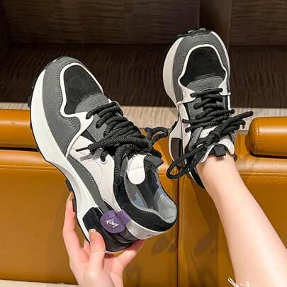 New Thick Sole Sporty Casual Running Shoes Waffle Sneakers For Women