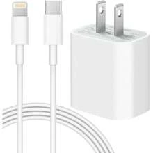 Kit Cargador 20W +Cable Tipo C a Lightning Carga Rapida - Blanco - Ver 1