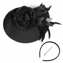 1 chiếc mũ tiệc trà Fascinator cho phụ nữ Kentucky Headwear Derby Pillbox vành rộng cho tiệc cưới Cocktail (Họa tiết bướm ngẫu nhiên) - mũ rơm hình bướm - Xem 17