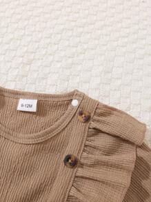 2 Teile Set für Baby Mädchen mit grün-braunem Blasen Muster, für Herbst/Winter - Verschiedenfarbig - Übersicht 4