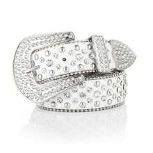 Y2K 风格女式水钻装饰宽腰带，时尚金属针扣，百搭朋克嘻哈配饰，秋季、万圣节