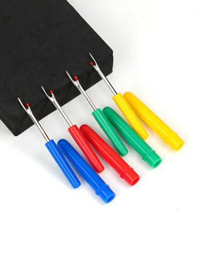 (1pc/2pcs/3pcs/4pcs) Plastic Seam Ripper, Sewing Seam Ripper, Cross Stitch Tool Seam Ripper, Small Seam Cutter, Sewing Tool Small Seam Ripper(Red, Blue, Green, Yellow And Random Colors Are Available)