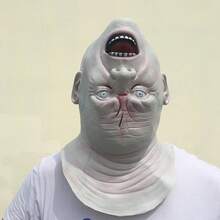 1 Peça Máscara de Rosto de Fantasma do Halloween, Máscara de Demônio com Cabeça Invertida Assustadora, Máscara de Látex de Alienígena Assustadora com Cabeça de Abóbora para Festa a Fantasia e Performance