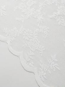 Panel De Cortina Transparente De Encaje Floral Vintage Para La Sala De Estar O Dormitorio, Lujosas Cortinas Blancas De Ventana Con Filtro De Luz