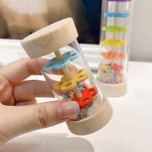 1pc Wooden Rainstick Montessori Baby Toy, Infant Rattle Sensory Development Toy, Toddler Children Music Instrument Toy - Multicolor - View 11