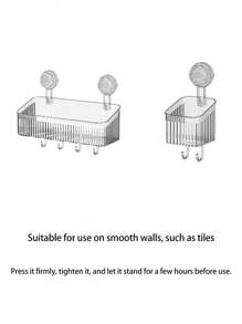1 个吸盘挂篮，豪华现代塑料浴室收纳架，壁挂式收纳架，用于收纳洗漱用品、化妆品和配件。适用于浴室、卧室和厨房。 - 無色 - 查看 12